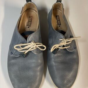 Pikolinos Calabria Blue Lace Up Shoes Women's Size 39 US 8-8.5 Casual Flat